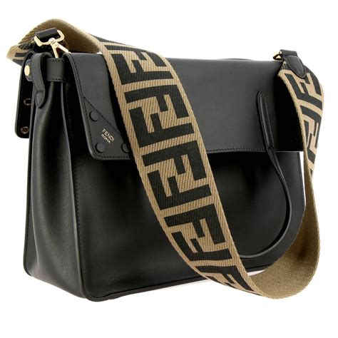 fendi black shoulder bag with red|Fendi crossbody strap shoulder bags.